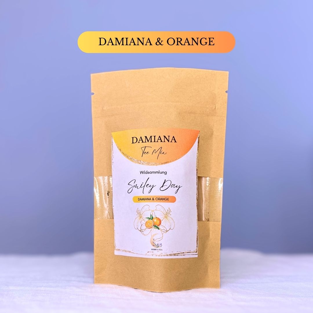 Smiley Day - Damiana Tee mit Orange / Turnera diffusa / BIO Orange / Aphrodisiakum / 100 % Natürlich