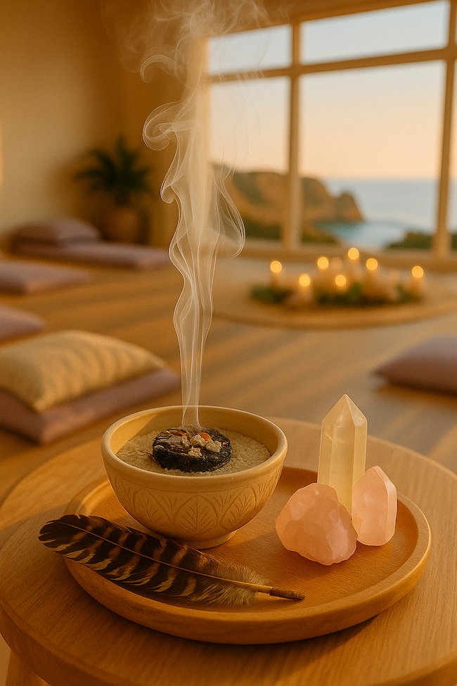 Rauhnächte Ritual Set + Buch – Energetisiertes Set für 21 heilige Nächte | Energiespray, Räucherung, Räuchersand & Tee | Handmade