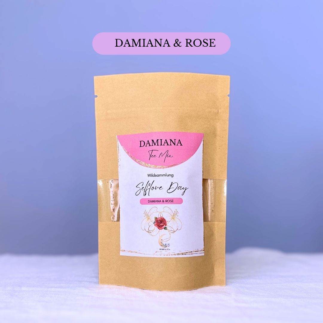 Damiana & Rosa ORGÂNICA - Chá / 100% Natural / Turnera diffusa / Afrodisíaco